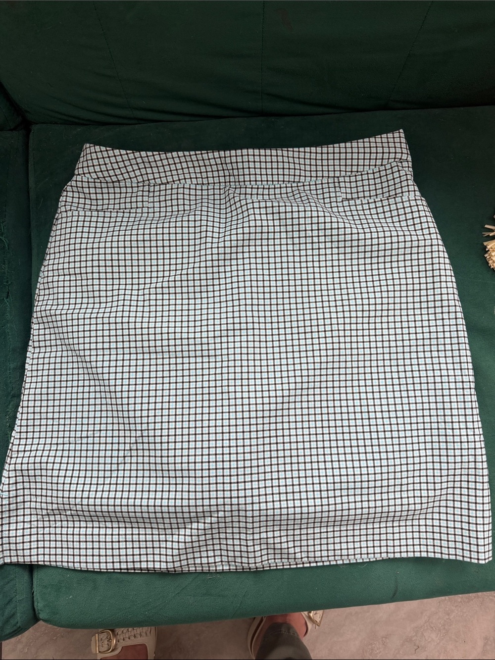 Monterey Club Golf Classic Windowpane Check Pencil Skirt - White & Black New sz6